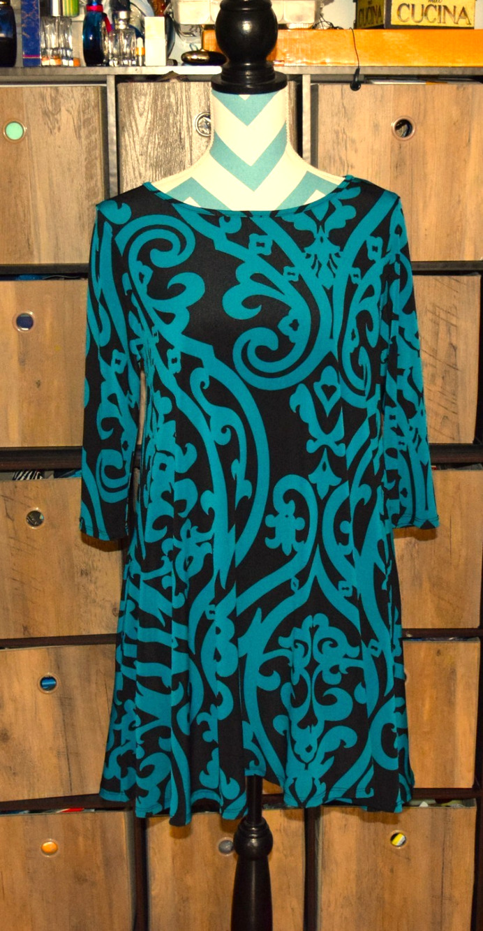 HERSHE TUNIC TOP/DRESS/SIZE SMALL/3/4 SLEEVES & POCKETS NWOT